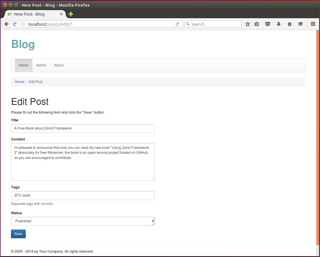 Figure 12.8. Edit Post page