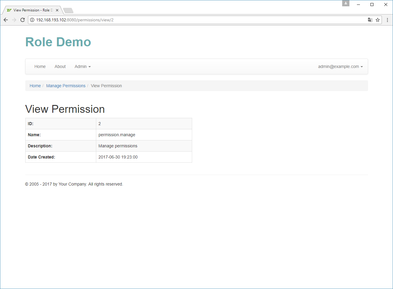 Figure 17.10 View details of a permission