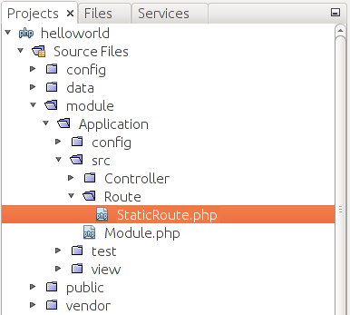 Figure 5.9. StaticRoute.php file