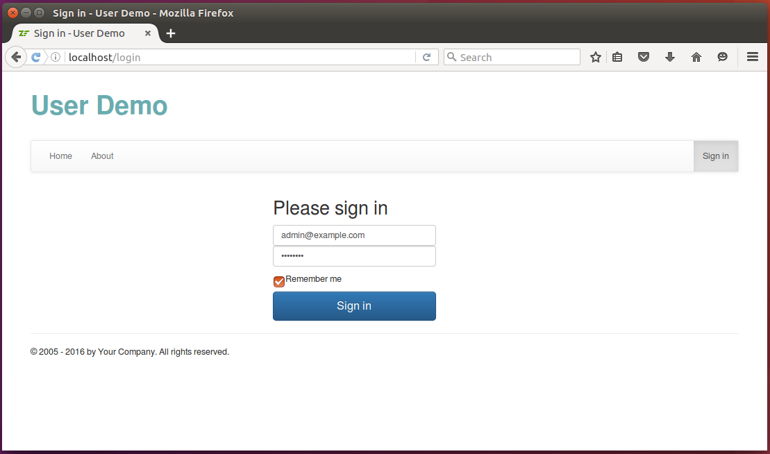 Figure 16.11 Login page